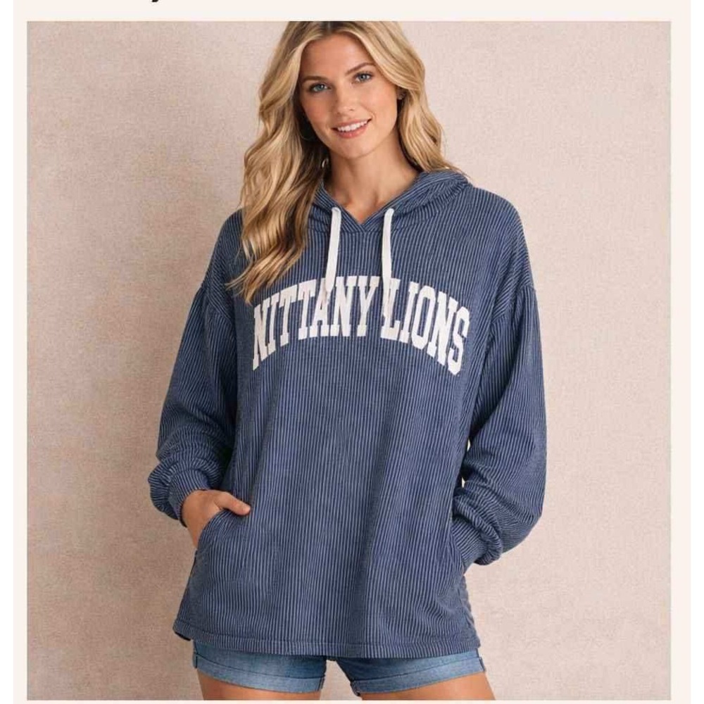 Penn State Nittany Lions Hoodie Womens Medium Gameday Couture Blue Oversized